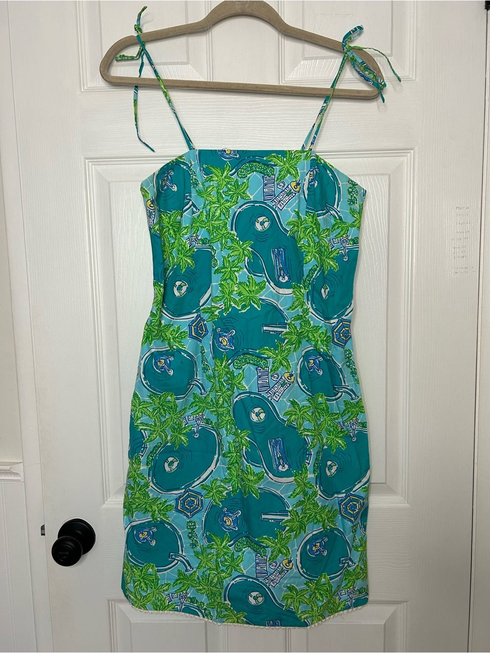 Lilly Pulitzer Vintage Pool Party Tie Strap Mini Dress